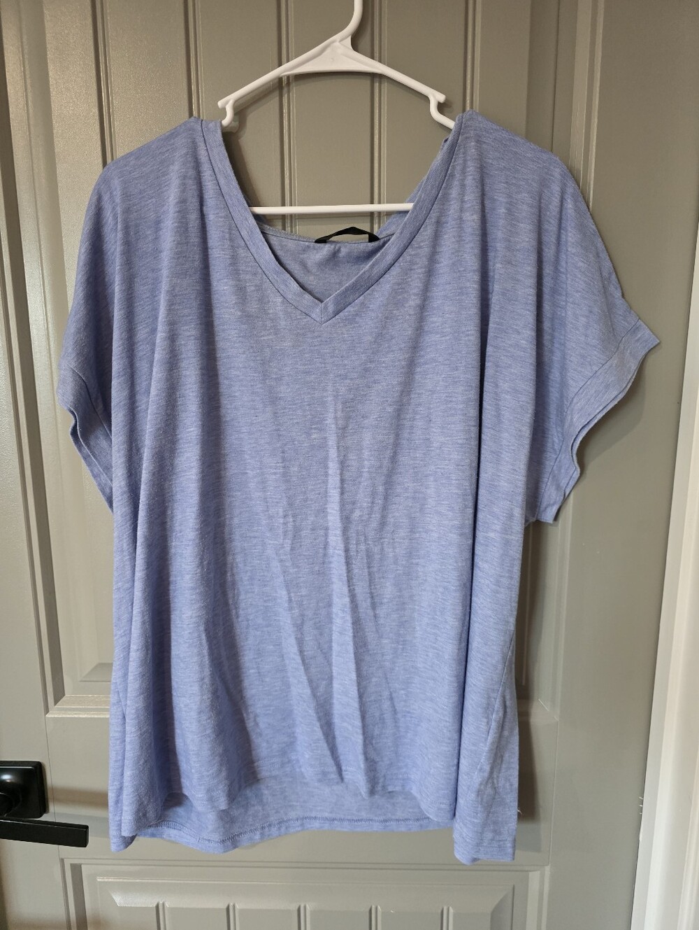 Shein Womans 4xl Tag But Fits 2xl Blue Short Sleeve Casual Shirt
